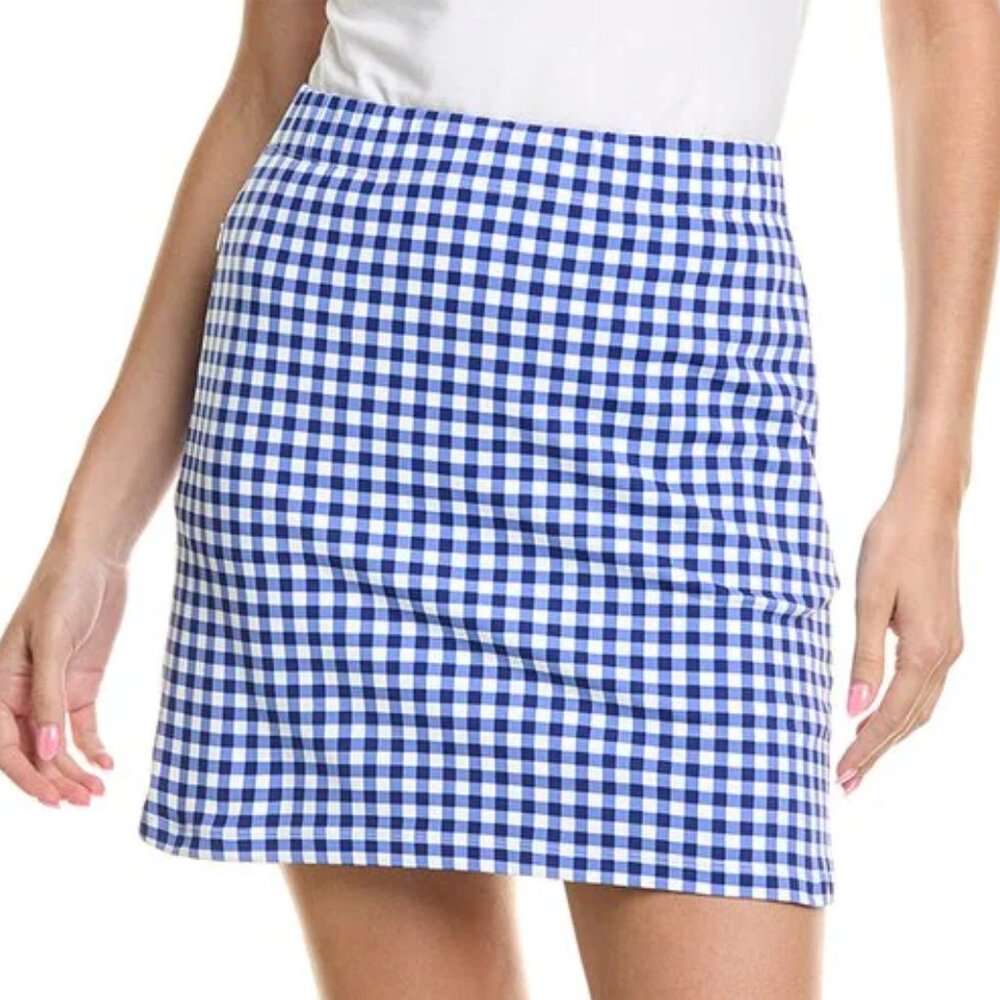 Love On A Hanger Womens Plaid Mini Skirt Size 5 Blue And White Checkered